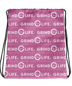 White & Pink Drawstring Backpack | Grind Life Athletics